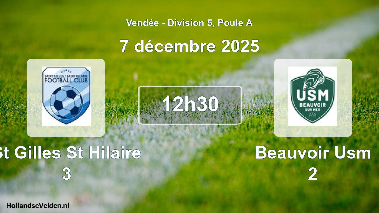 Geplande wedstrijd: St Gilles St Hilaire 3 - Beauvoir Usm 2 (7 december 2025)