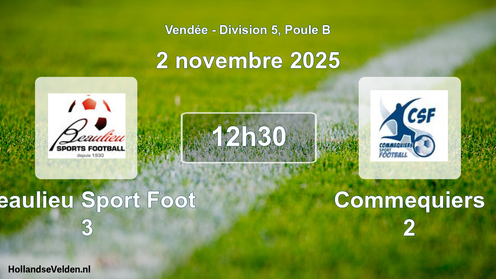 Geplande wedstrijd: Beaulieu Sport Foot 3 - Commequiers 2 (2 novembre 2025)