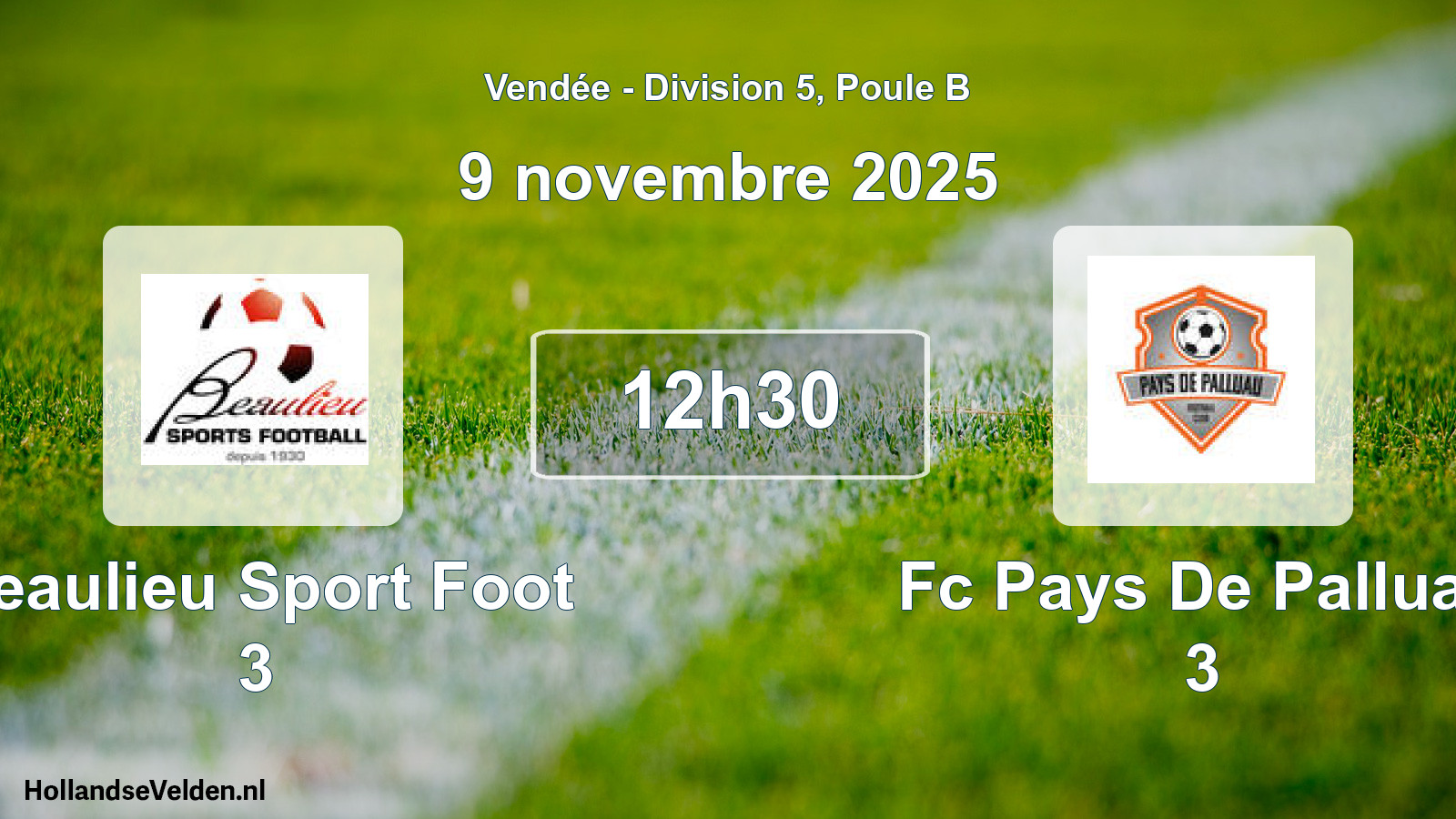 Geplande wedstrijd: Beaulieu Sport Foot 3 - Fc Pays De Palluau 3 (9 novembre 2025)
