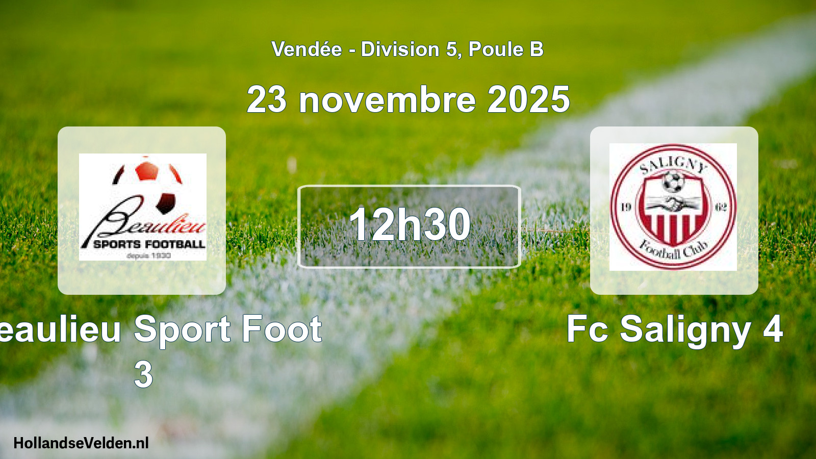 Geplande wedstrijd: Beaulieu Sport Foot 3 - Fc Saligny 4 (23 november 2025)