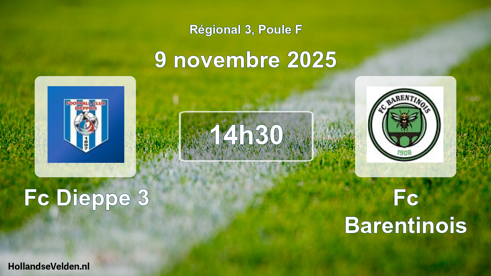 Geplande wedstrijd: Fc Dieppe 3 - Fc Barentinois (9 novembre 2025)