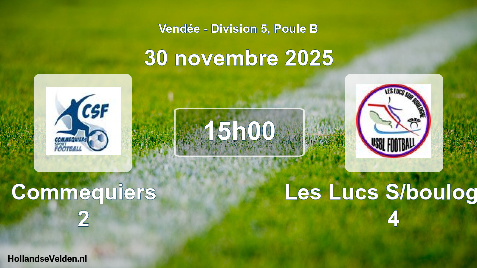 Geplande wedstrijd: Commequiers 2 - Les Lucs S/boulogne 4 (30 november 2025)