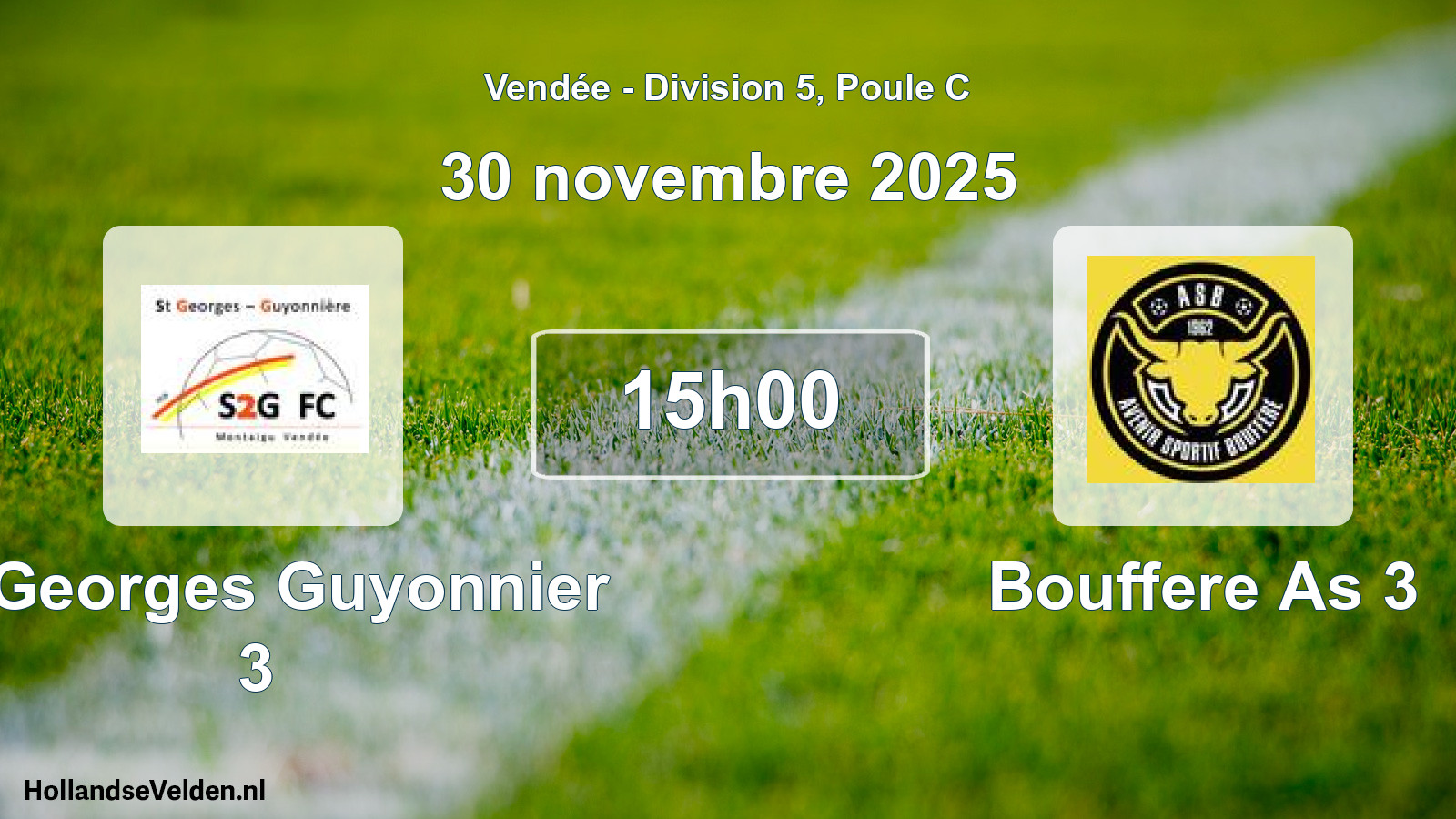 Geplande wedstrijd: St Georges Guyonnier 3 - Bouffere As 3 (30 november 2025)