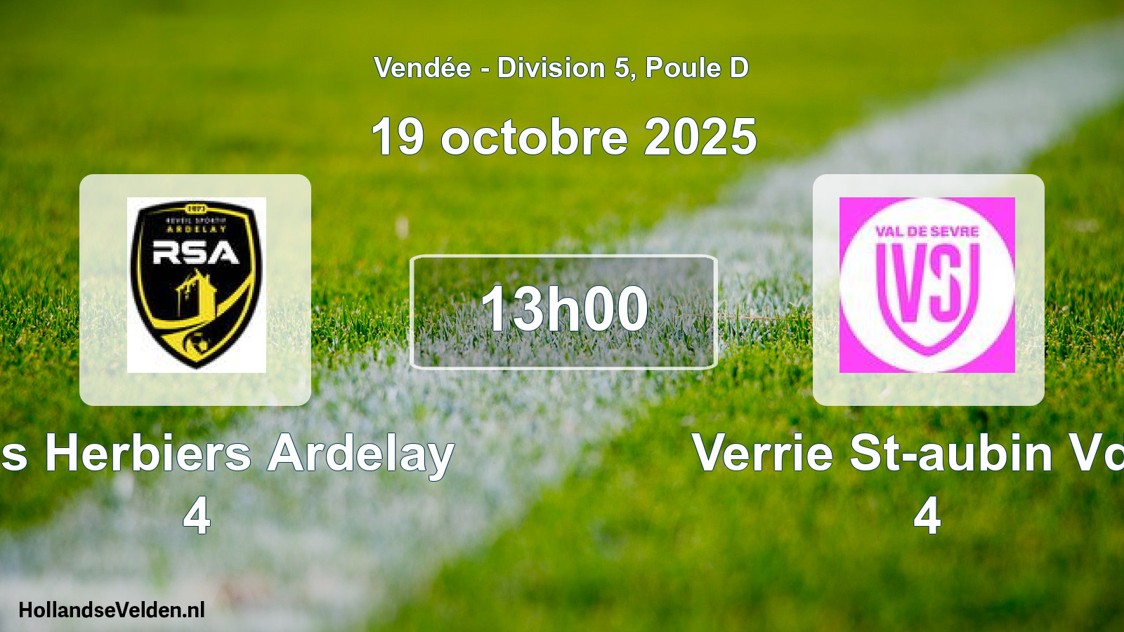 Geplande wedstrijd: Les Herbiers Ardelay 4 - Verrie St-aubin Vds 4 (19 octobre 2025)