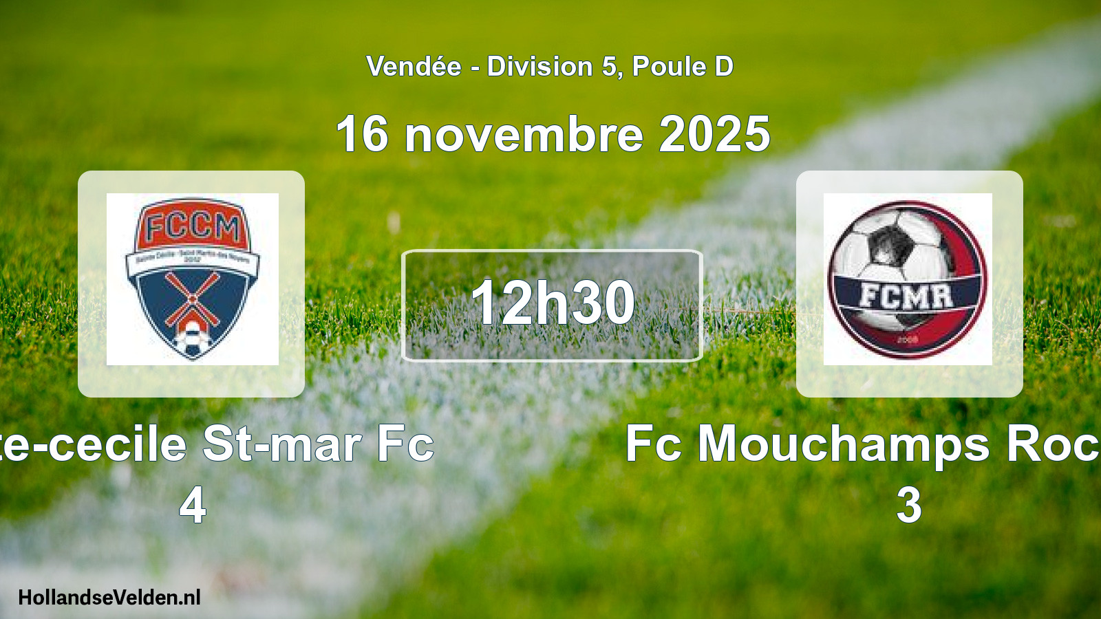 Scheduled Match: Ste-cecile St-mar Fc 4 - Fc Mouchamps Rochetr 3 (16 November 2025)