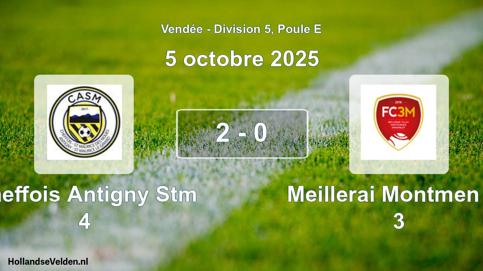 Gespeelde wedstrijd: Cheffois Antigny Stm 4 - Meillerai Montmen Fc 3 2 - 0 (5 oktober 2025)