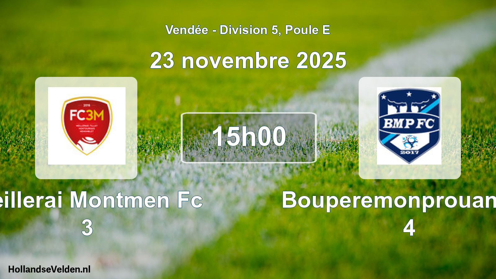 Scheduled Match: Meillerai Montmen Fc 3 - Bouperemonprouant Fc 4 (23 November 2025)