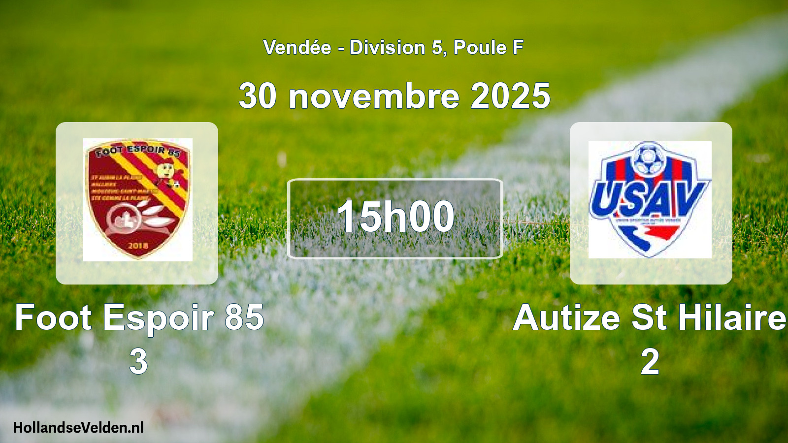 Geplande wedstrijd: Foot Espoir 85 3 - Autize St Hilaire 2 (30 november 2025)