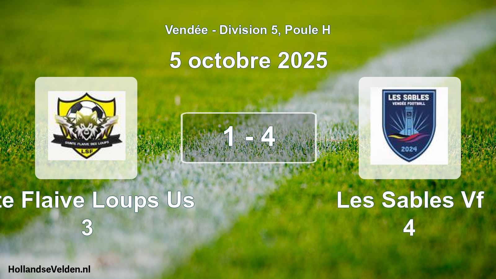 Gespeelde wedstrijd: Ste Flaive Loups Us 3 - Les Sables Vf 4 1 - 4 (5 oktober 2025)
