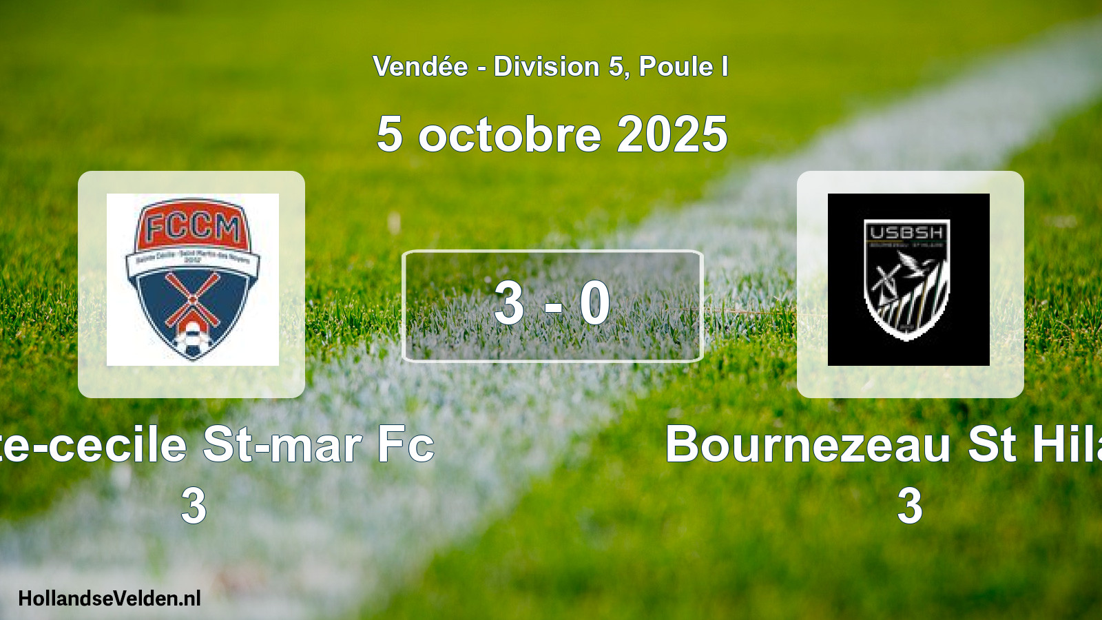 Gespeelde wedstrijd: Ste-cecile St-mar Fc 3 - Bournezeau St Hilair 3 3 - 0 (5 oktober 2025)