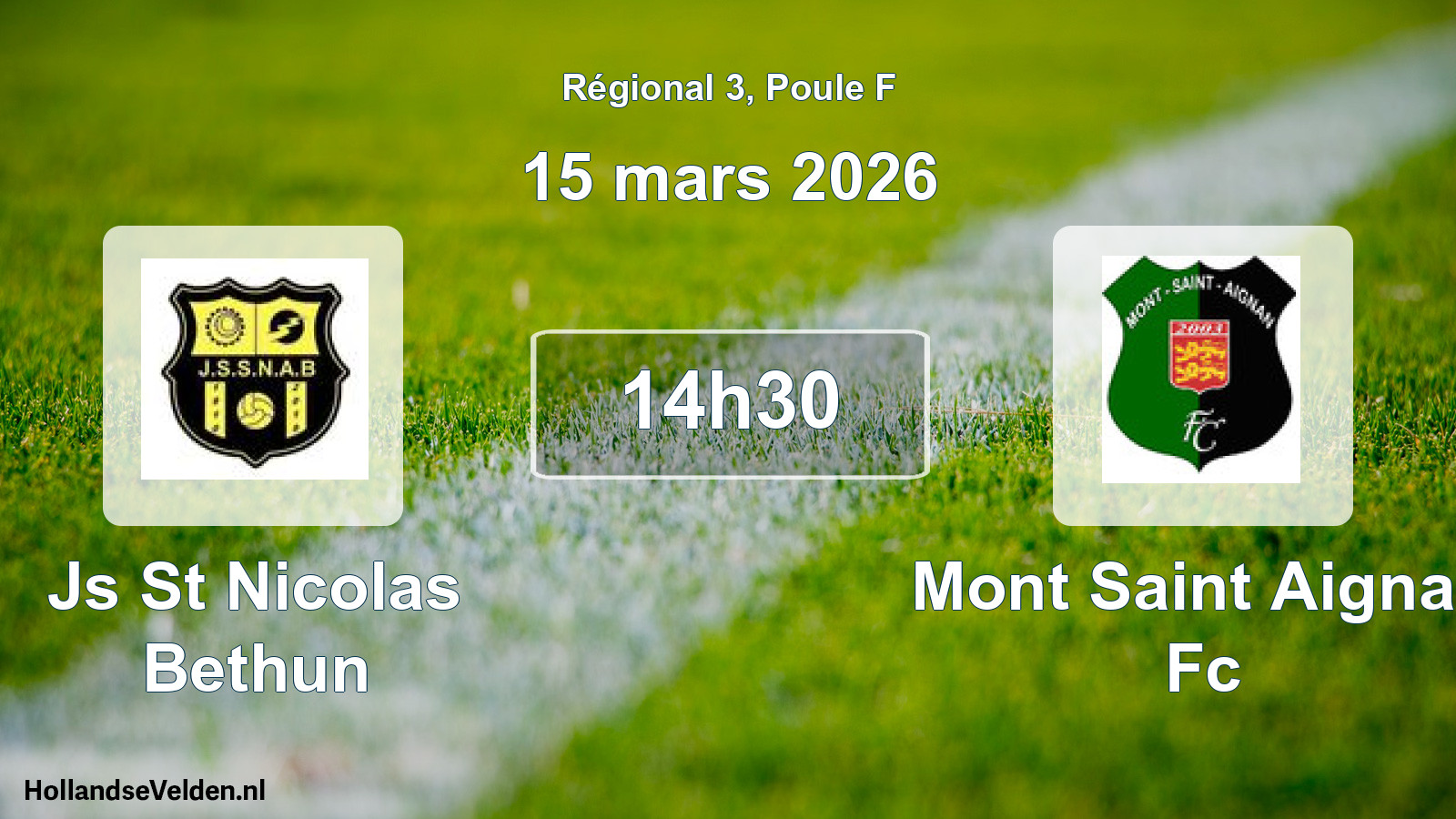 Scheduled Match: Js St Nicolas Bethun - Mont Saint Aignan Fc (15 March 2026)