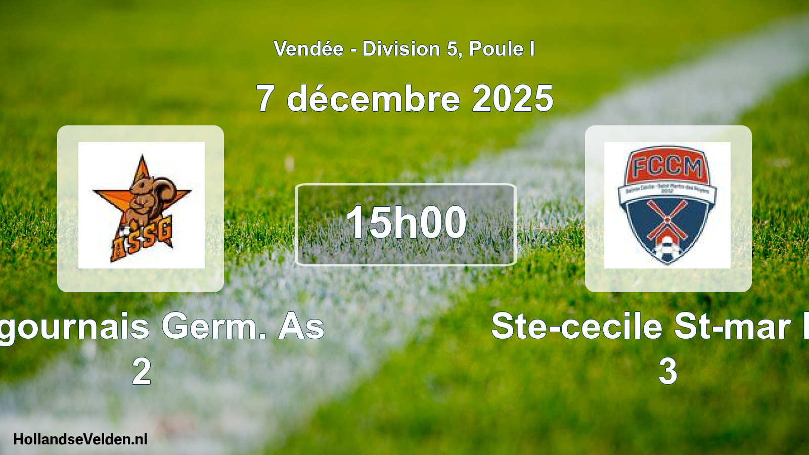 Geplande wedstrijd: Sigournais Germ. As 2 - Ste-cecile St-mar Fc 3 (7 décembre 2025)