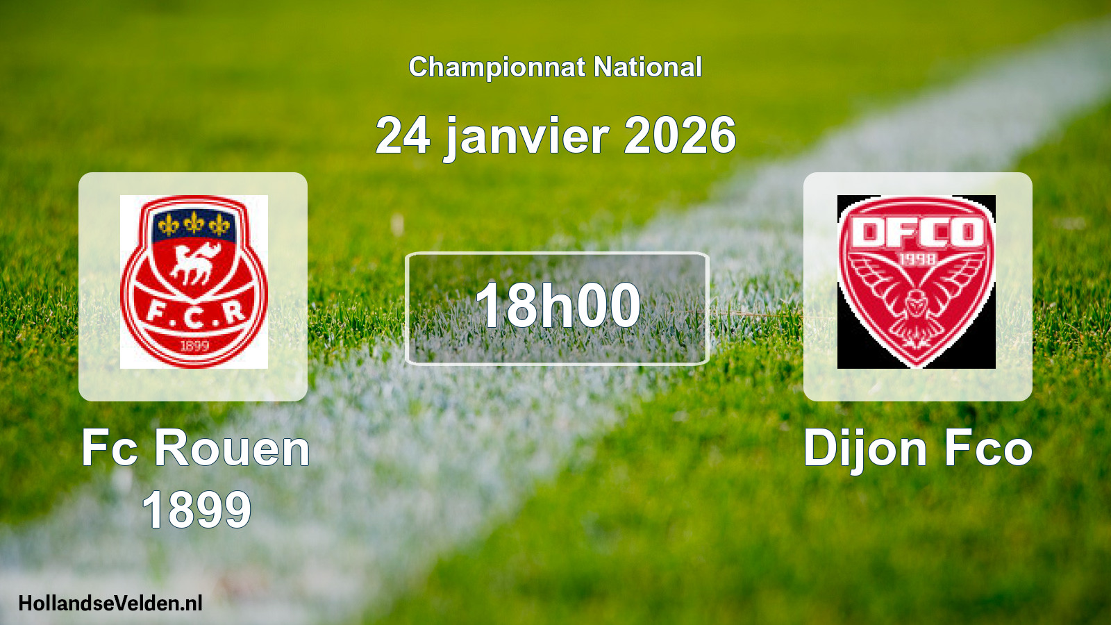 Scheduled Match: Fc Rouen 1899 - Dijon Fco (24 January 2026)
