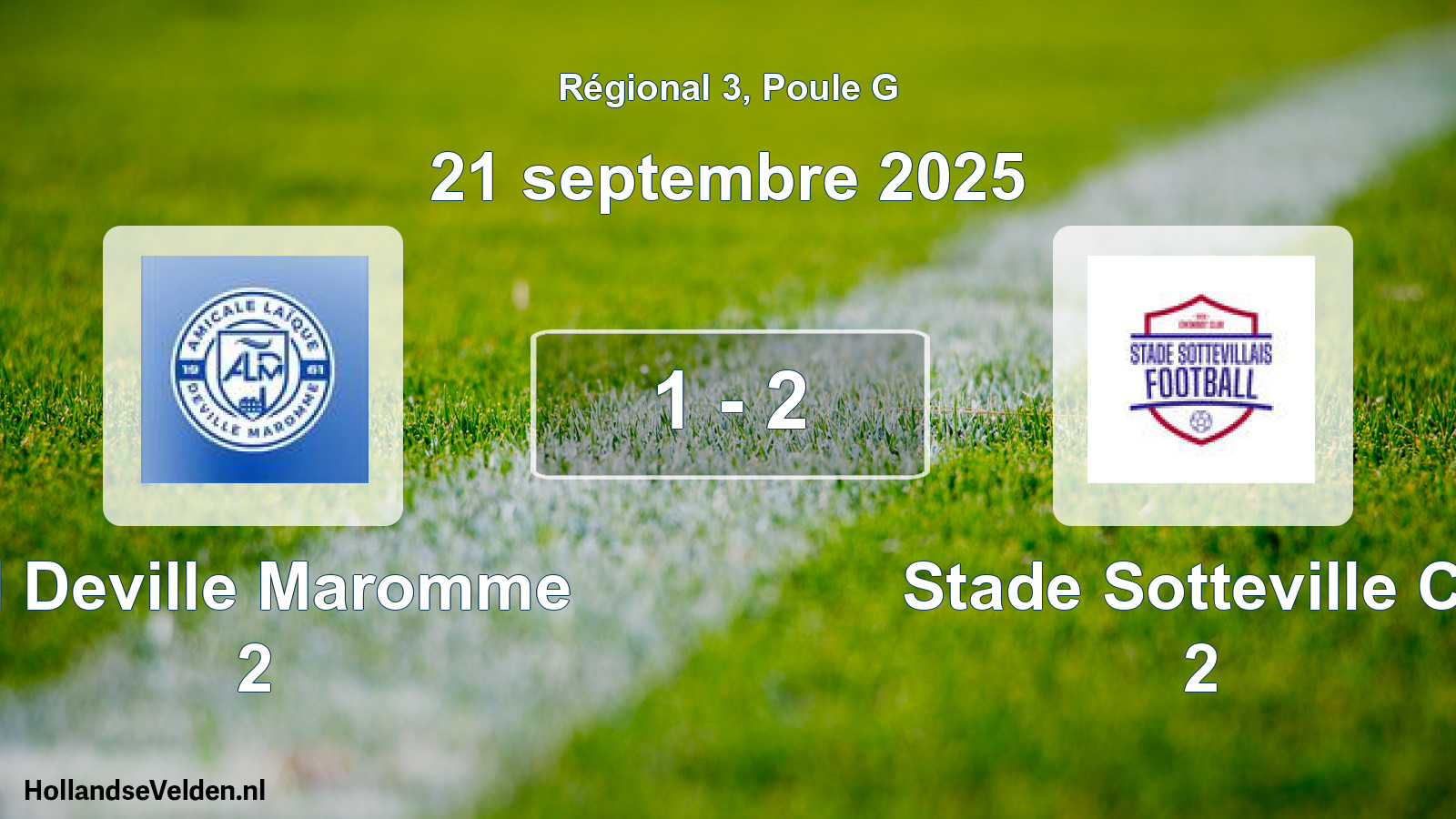 Gespeelde wedstrijd: Al Deville Maromme 2 - Stade Sotteville Cc 2 1 - 2 (21 september 2025)