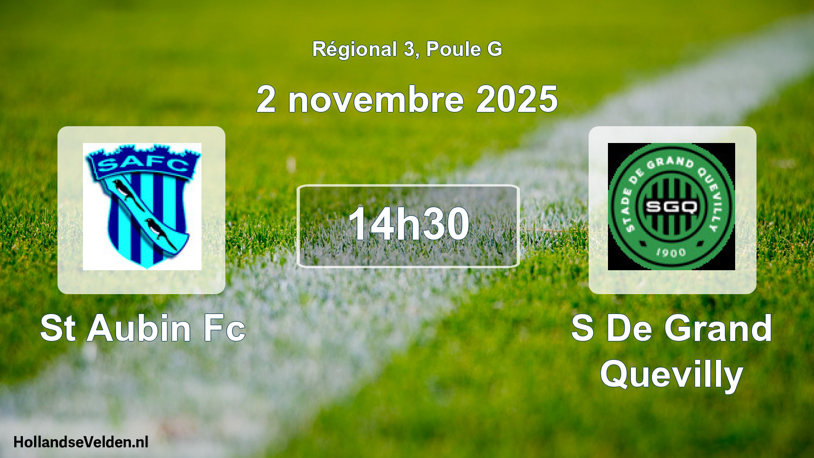 Geplande wedstrijd: St Aubin Fc - S De Grand Quevilly (2 novembre 2025)