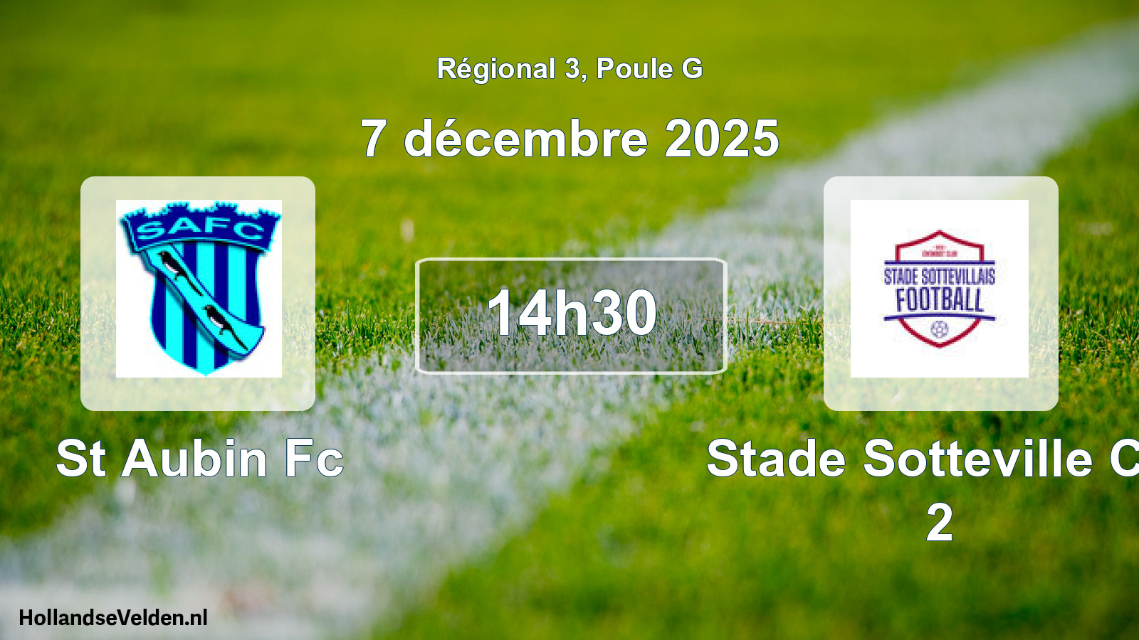 Geplande wedstrijd: St Aubin Fc - Stade Sotteville Cc 2 (7 décembre 2025)