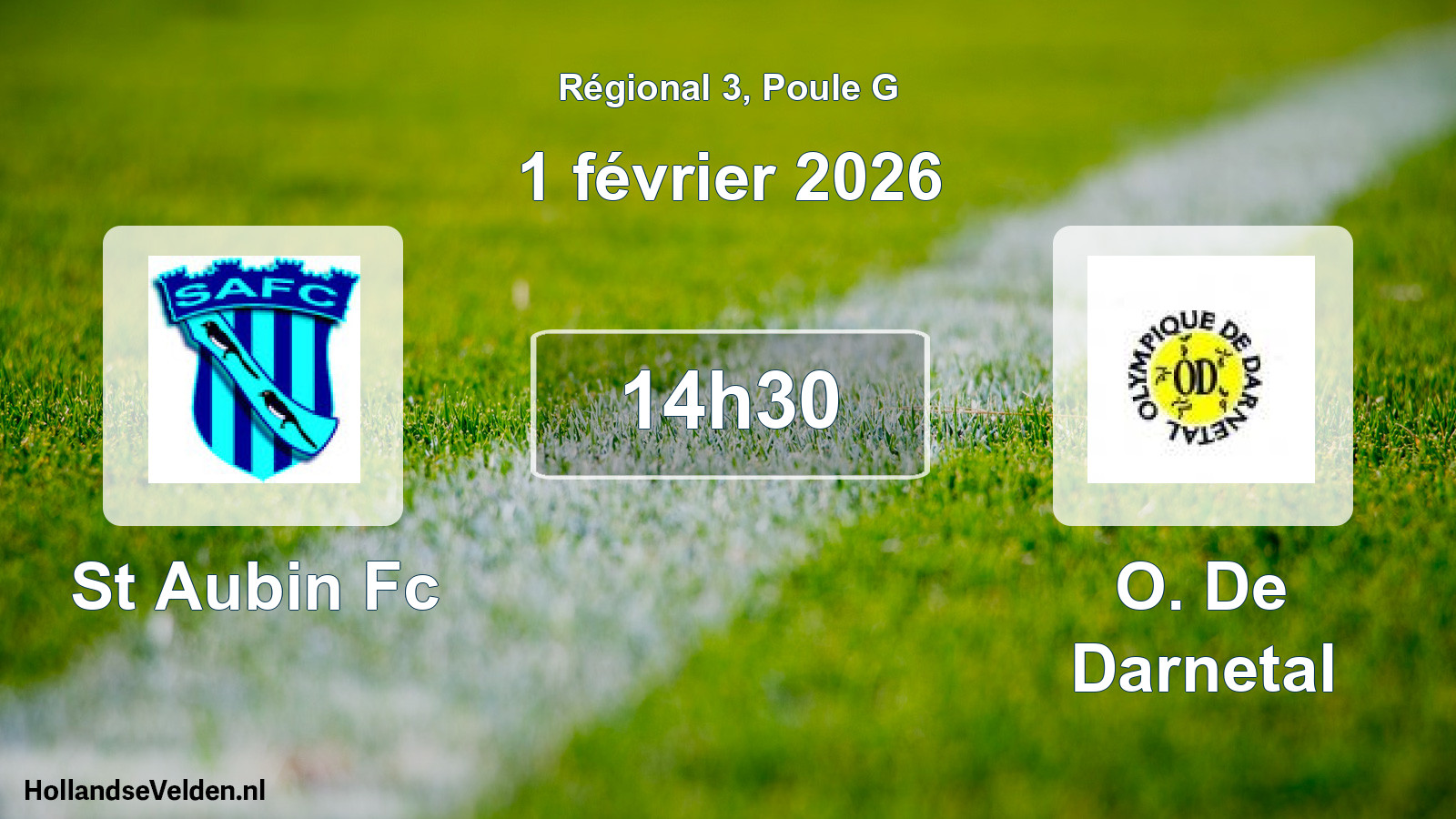 Geplande wedstrijd: St Aubin Fc - O. De Darnetal (1 février 2026)