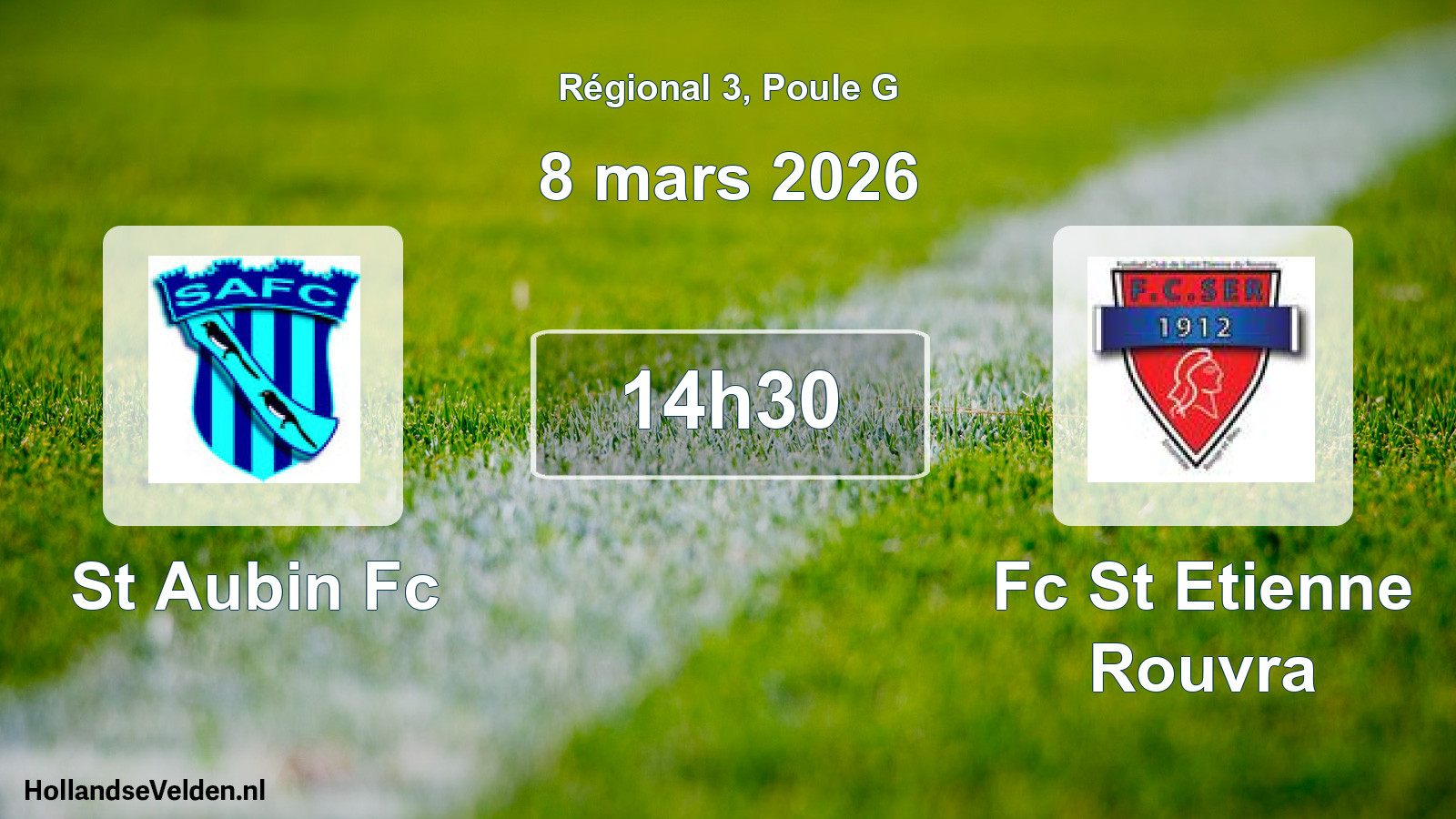 Geplande wedstrijd: St Aubin Fc - Fc St Etienne Rouvra (8 mars 2026)