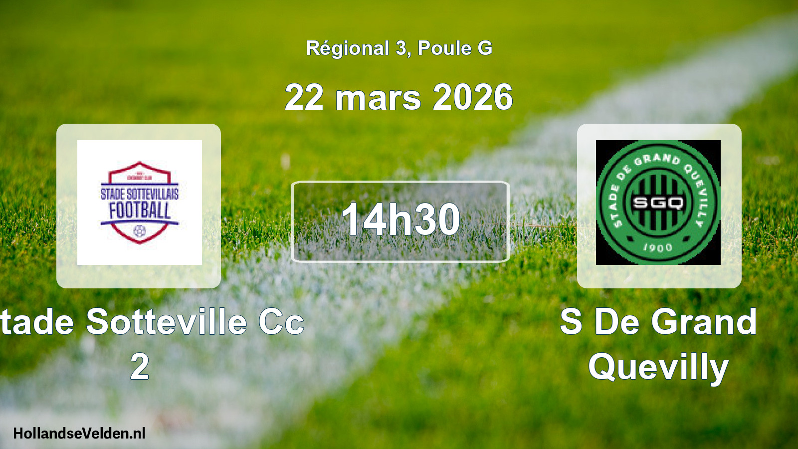Geplande wedstrijd: Stade Sotteville Cc 2 - S De Grand Quevilly (22 maart 2026)
