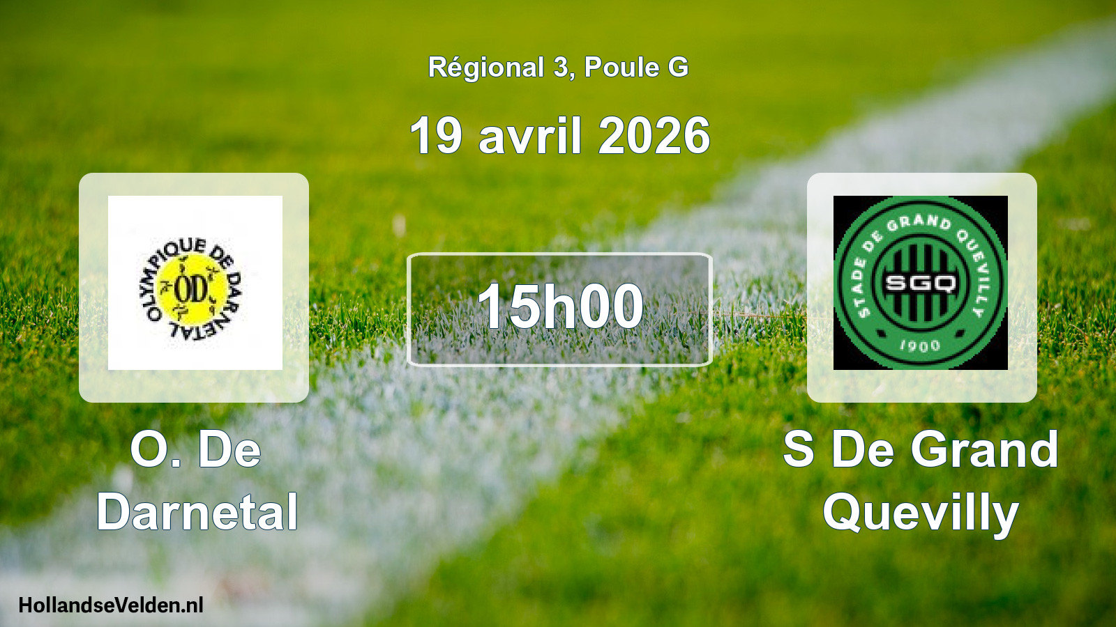 Geplande wedstrijd: O. De Darnetal - S De Grand Quevilly (19 april 2026)