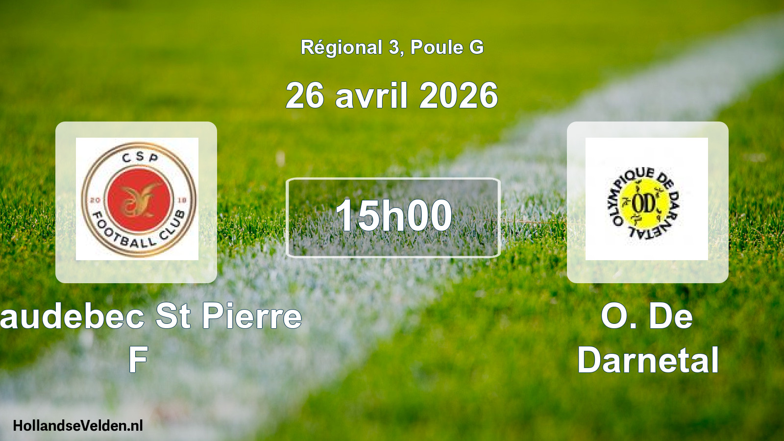 Geplande wedstrijd: Caudebec St Pierre F - O. De Darnetal (26 avril 2026)