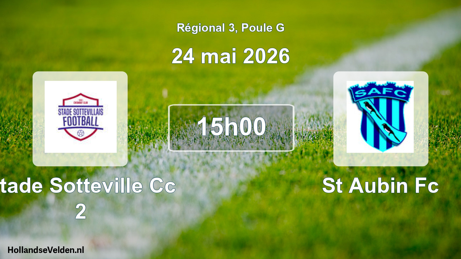 Geplande wedstrijd: Stade Sotteville Cc 2 - St Aubin Fc (24 mei 2026)