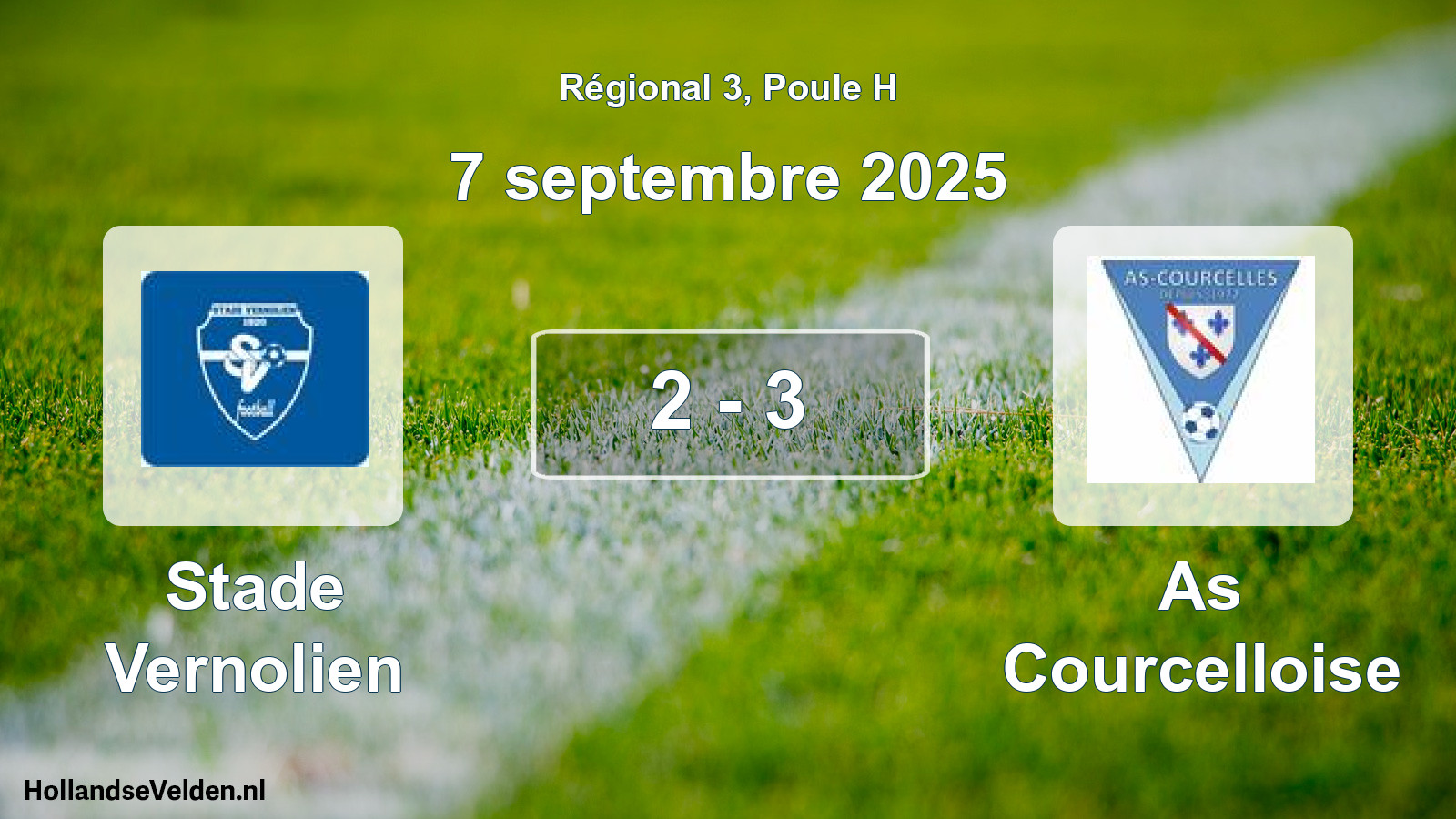 Gespeelde wedstrijd: Stade Vernolien - As Courcelloise 2 - 3 (7 september 2025)