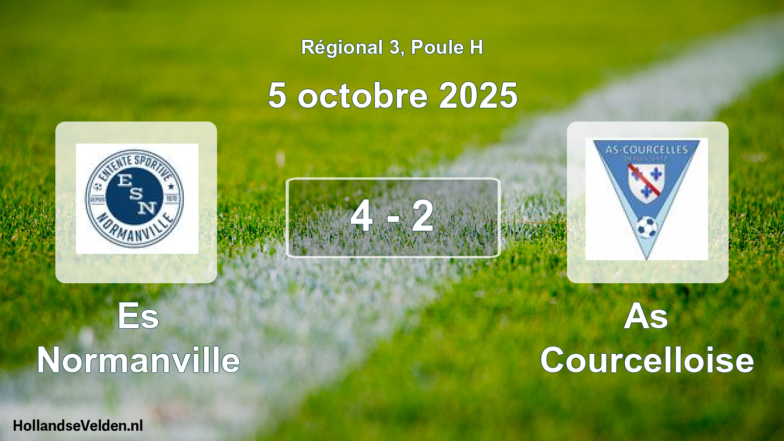 Total number of matches played: Es Normanville - As Courcelloise 4 - 2 (5 October 2025)