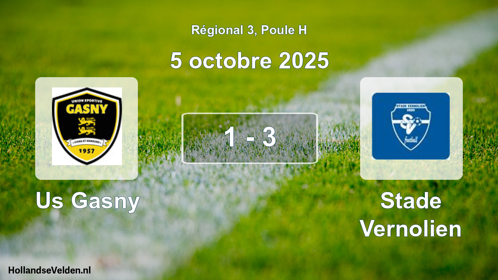 Gespeelde wedstrijd: Us Gasny - Stade Vernolien 1 - 3 (5 octobre 2025)