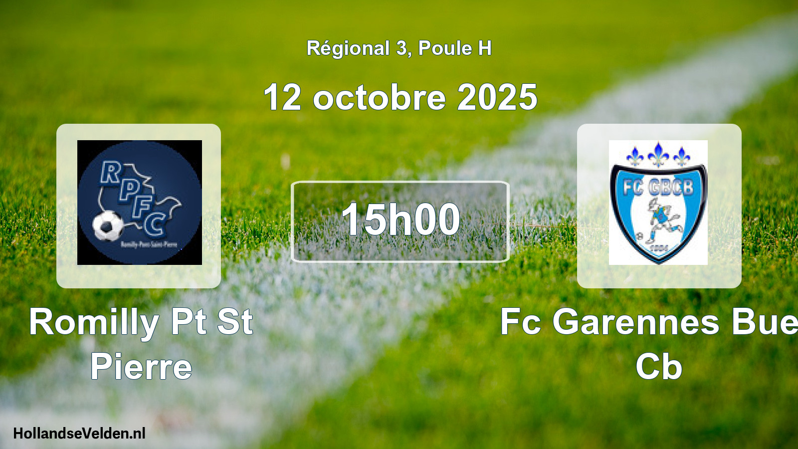 Scheduled Match: Romilly Pt St Pierre - Fc Garennes Bueil Cb (12 October 2025)