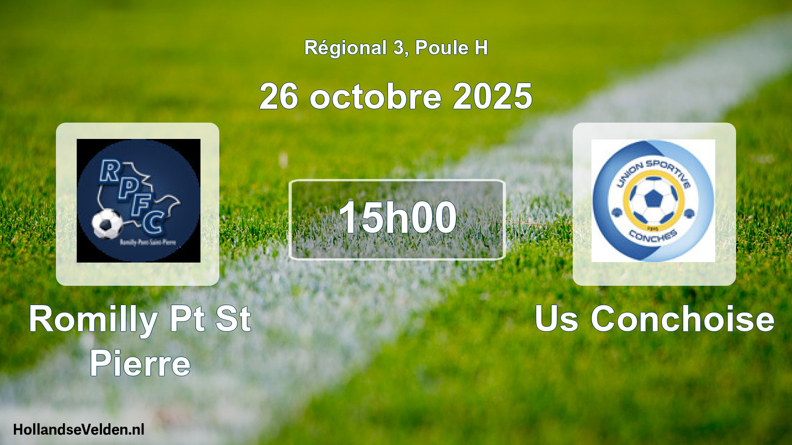 Geplande wedstrijd: Romilly Pt St Pierre - Us Conchoise (26 octobre 2025)