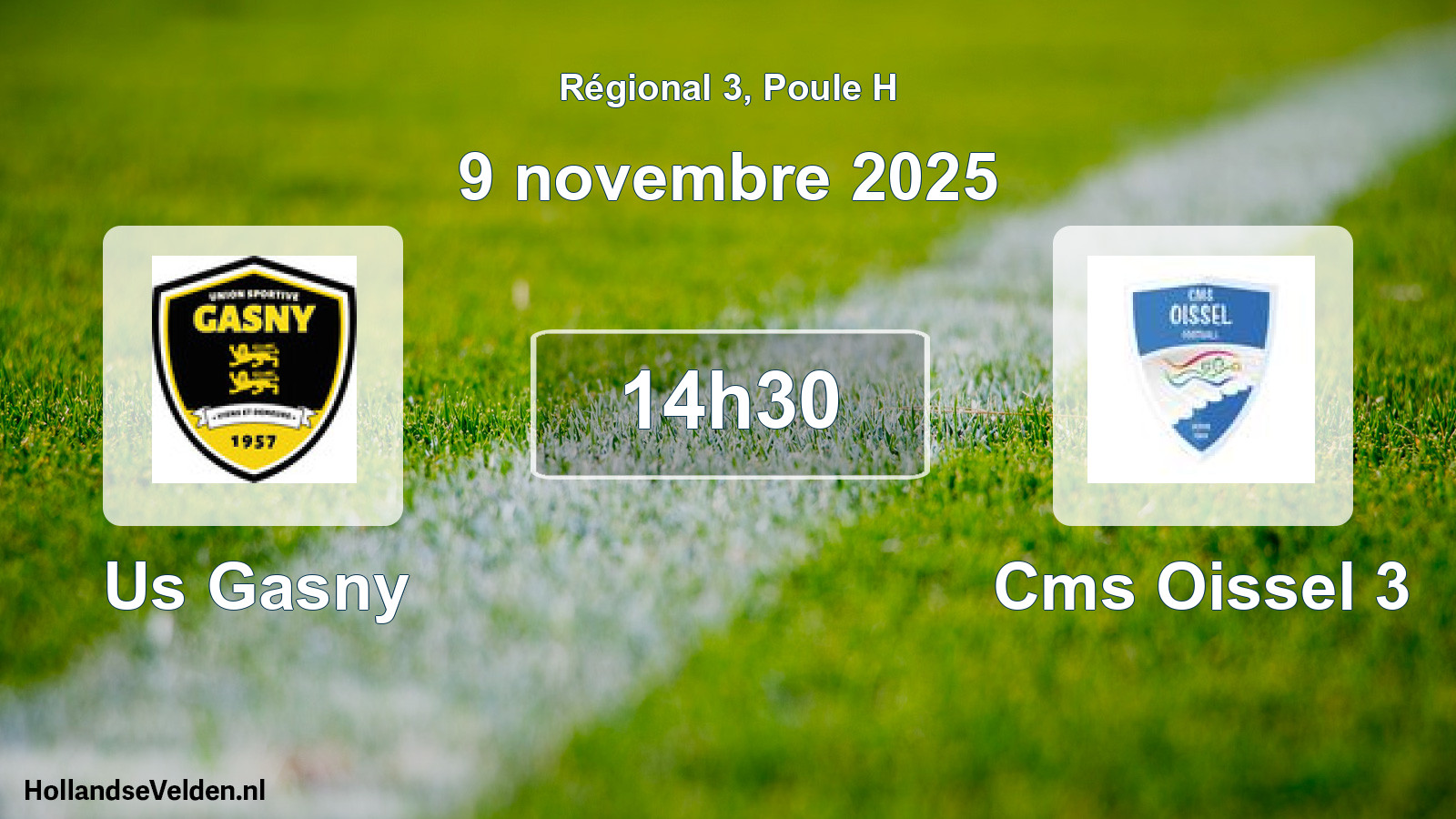Geplande wedstrijd: Us Gasny - Cms Oissel 3 (9 november 2025)