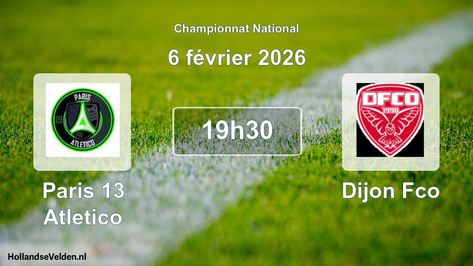 Scheduled Match: Paris 13 Atletico - Dijon Fco (6 February 2026)