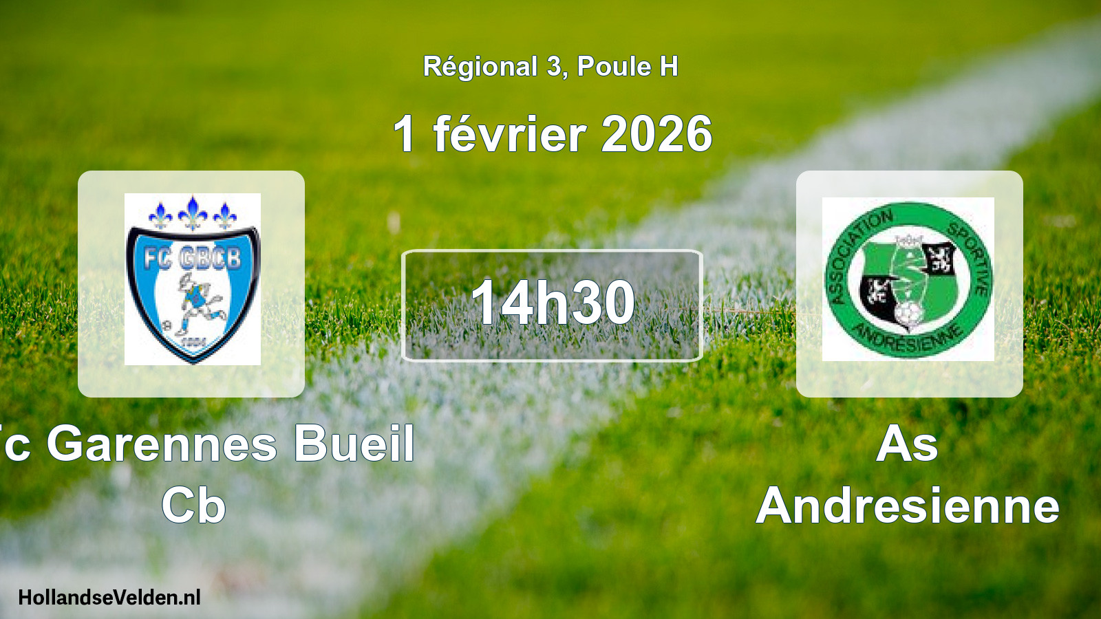 Scheduled Match: Fc Garennes Bueil Cb - As Andresienne (1 February 2026)