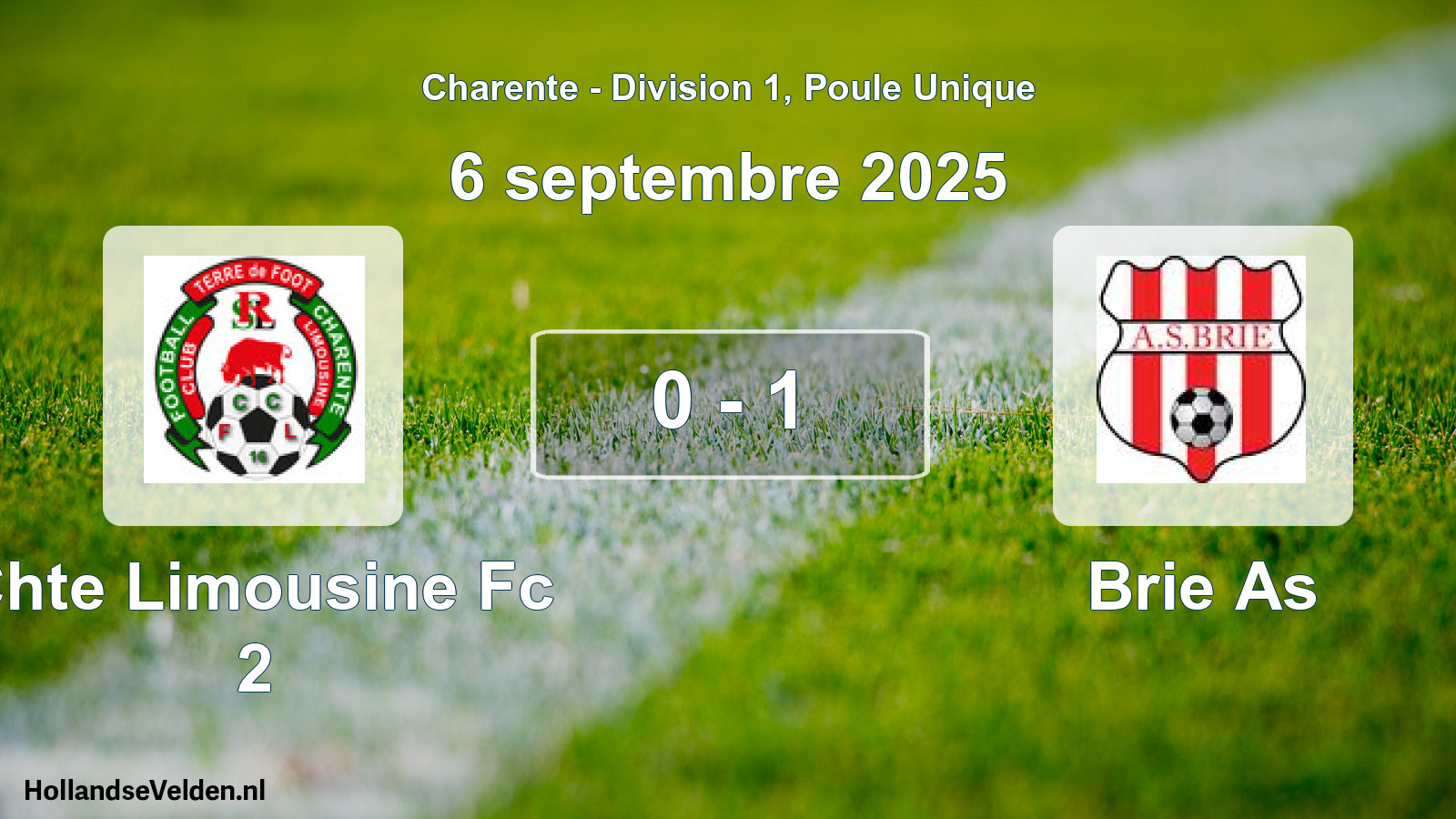 Gespeelde wedstrijd: Chte Limousine Fc 2 - Brie As 0 - 1 (6 septembre 2025)