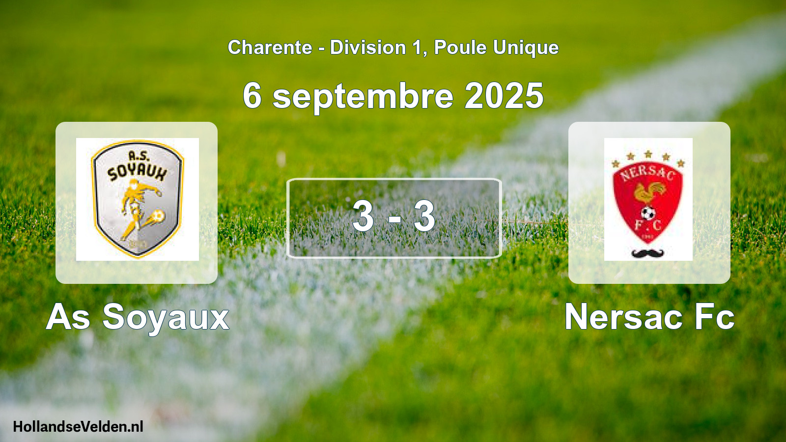 Gespeelde wedstrijd: As Soyaux - Nersac Fc 3 - 3 (6 september 2025)