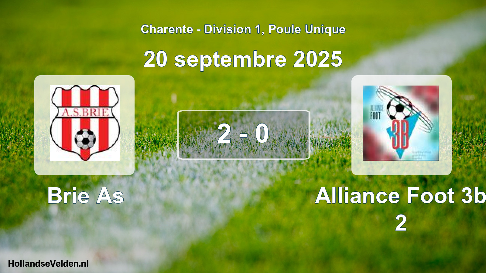 Gespeelde wedstrijd: Brie As - Alliance Foot 3b 2 2 - 0 (20 september 2025)