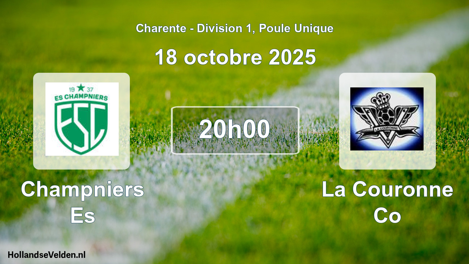 Geplande wedstrijd: Champniers Es - La Couronne Co (18 octobre 2025)