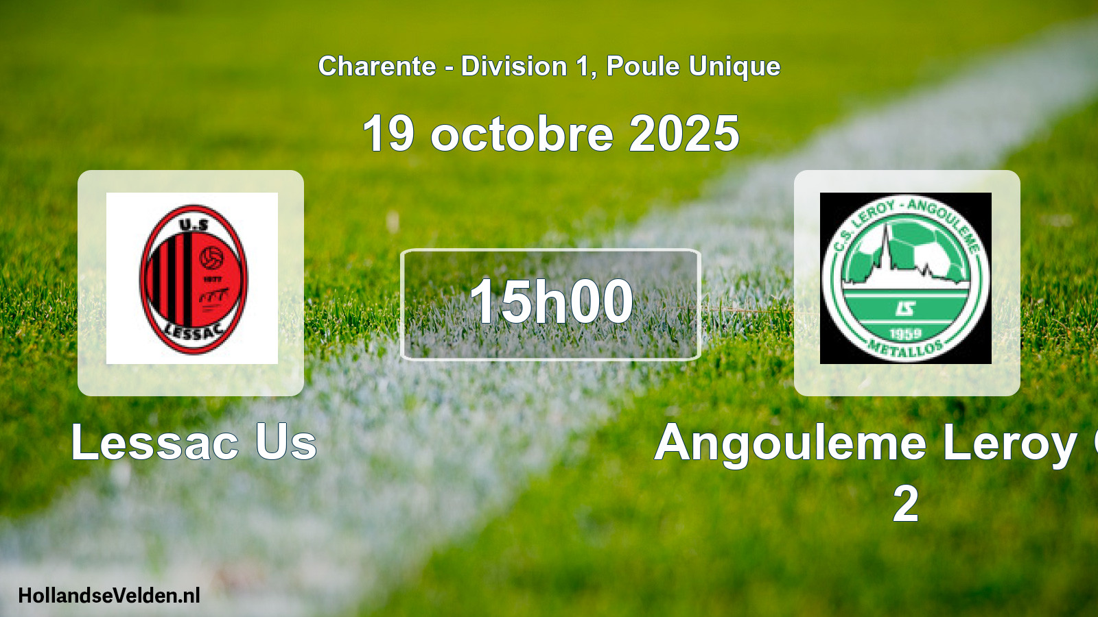 Geplande wedstrijd: Lessac Us - Angouleme Leroy Cs 2 (19 octobre 2025)