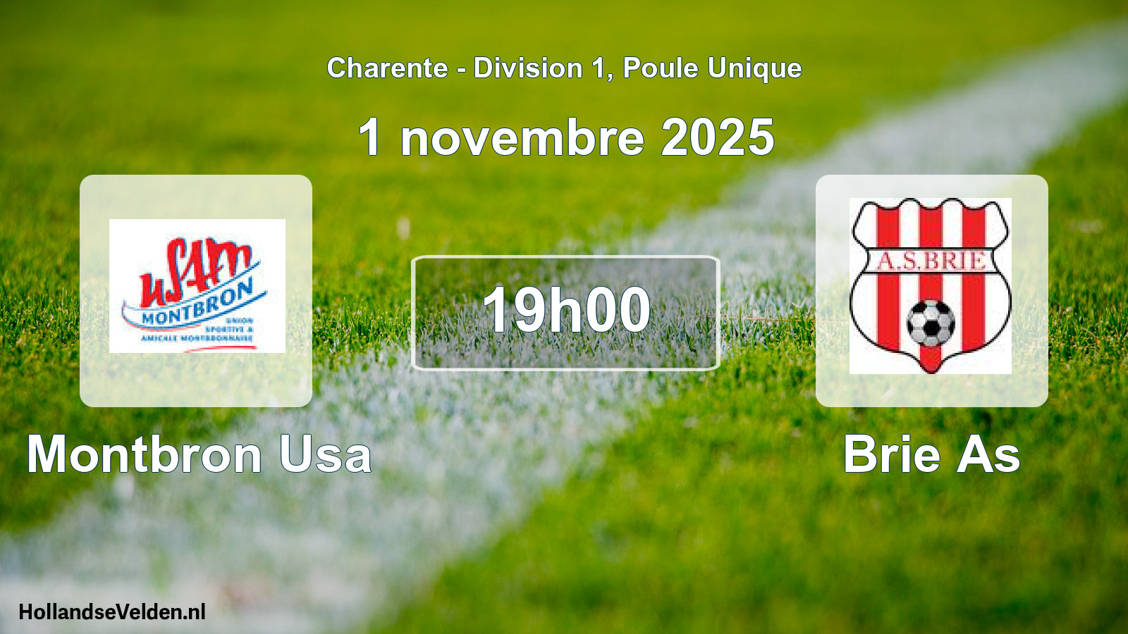 Geplande wedstrijd: Montbron Usa - Brie As (1 novembre 2025)