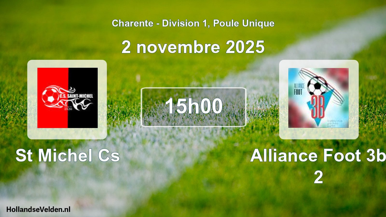 Geplande wedstrijd: St Michel Cs - Alliance Foot 3b 2 (2 novembre 2025)