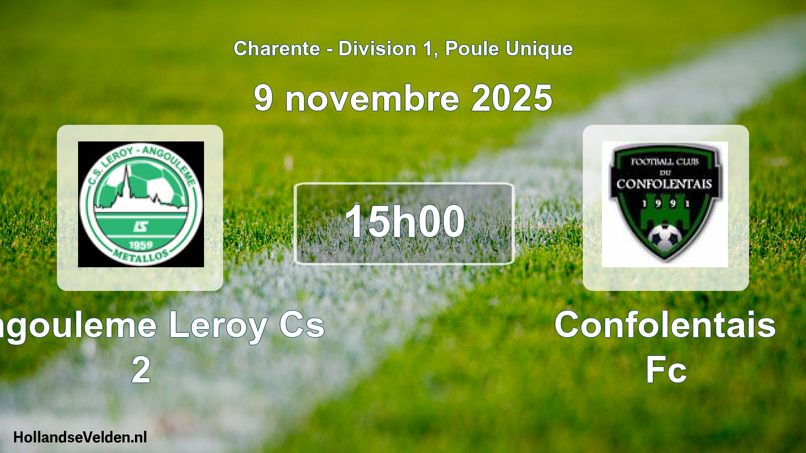 Geplande wedstrijd: Angouleme Leroy Cs 2 - Confolentais Fc (9 novembre 2025)