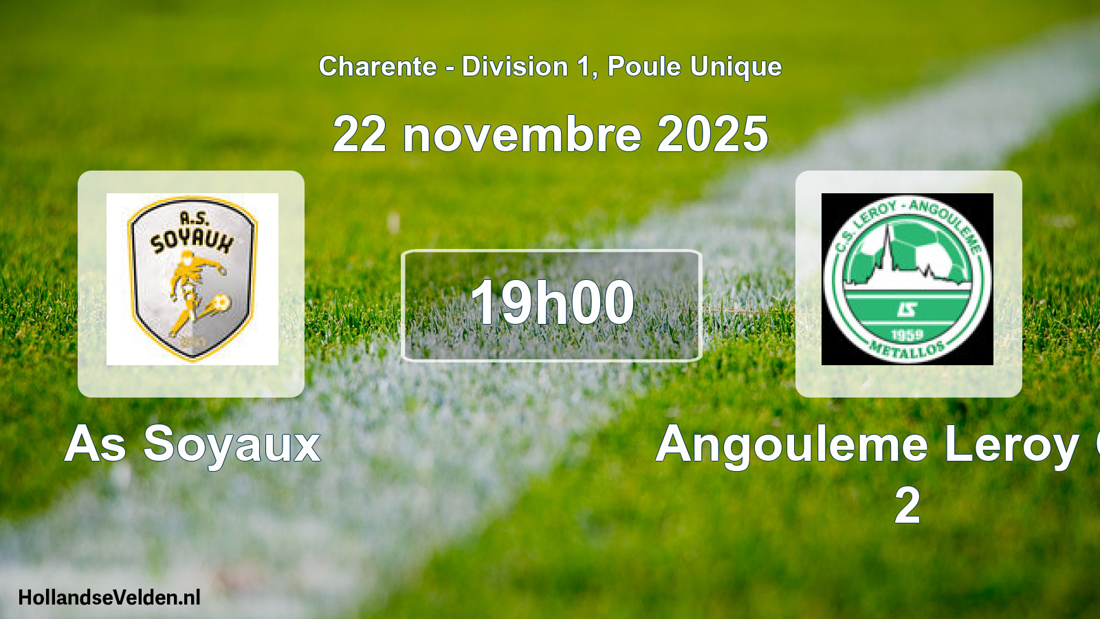 Geplande wedstrijd: As Soyaux - Angouleme Leroy Cs 2 (22 novembre 2025)