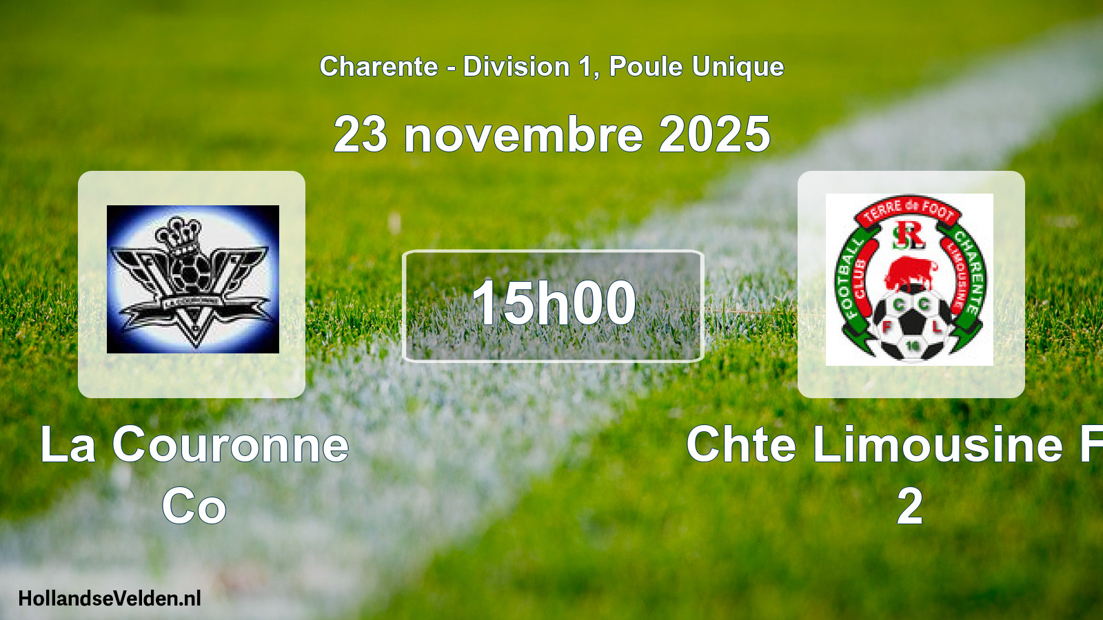 Geplande wedstrijd: La Couronne Co - Chte Limousine Fc 2 (23 november 2025)