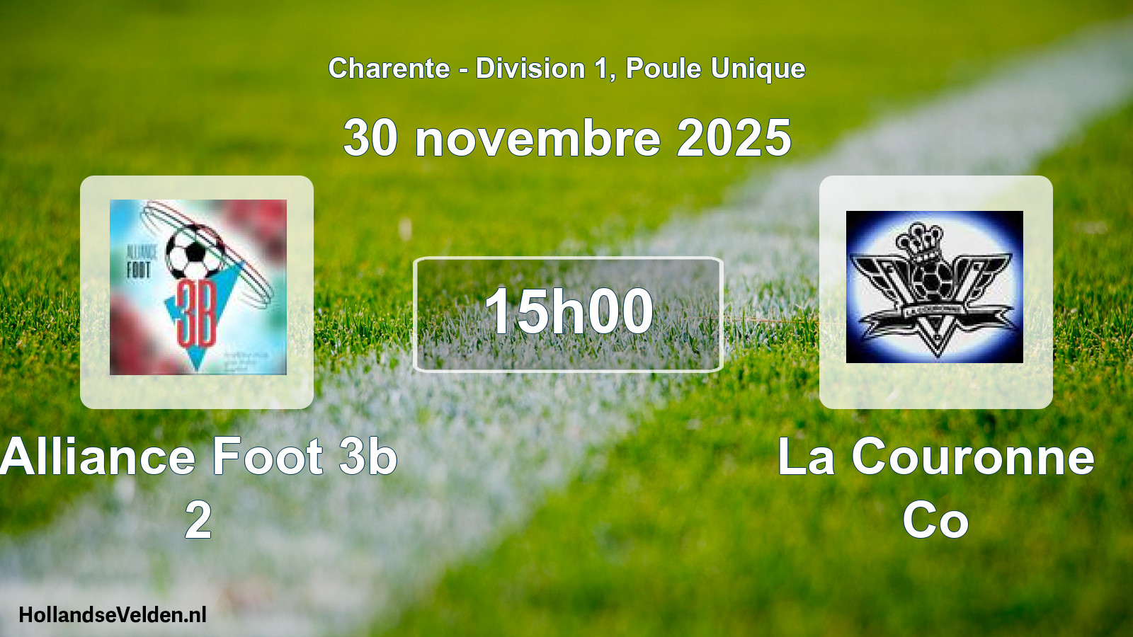 Scheduled Match: Alliance Foot 3b 2 - La Couronne Co (30 November 2025)