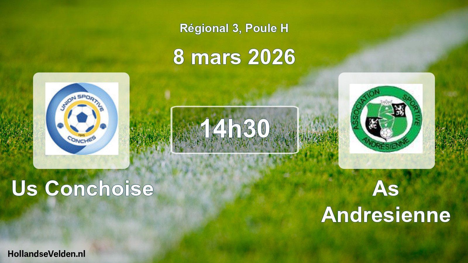 Scheduled Match: Us Conchoise - As Andresienne (8 March 2026)
