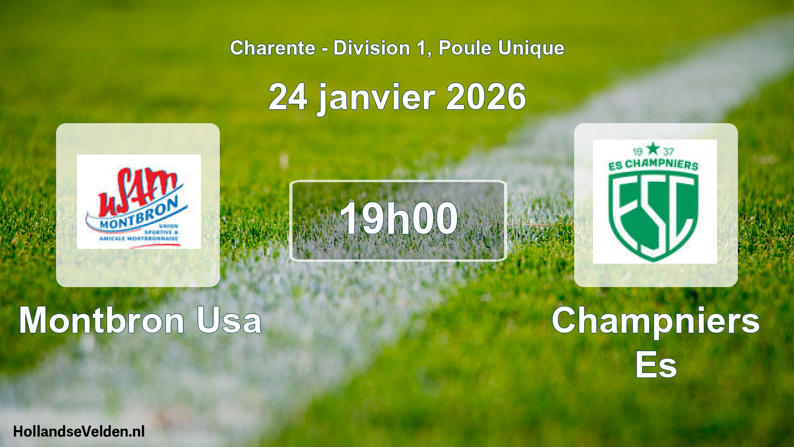 Geplande wedstrijd: Montbron Usa - Champniers Es (24 janvier 2026)