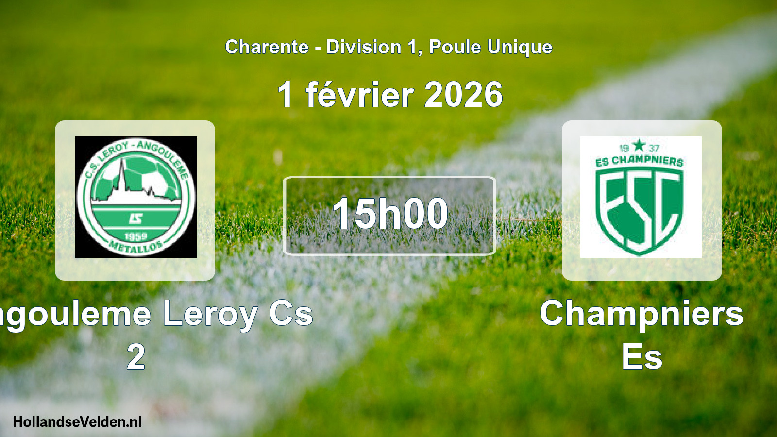 Geplande wedstrijd: Angouleme Leroy Cs 2 - Champniers Es (1 februari 2026)