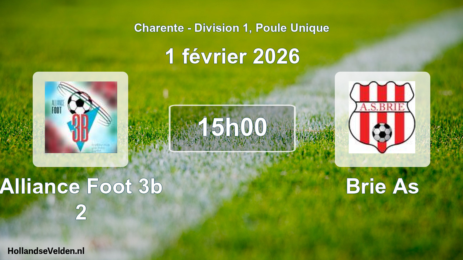 Geplande wedstrijd: Alliance Foot 3b 2 - Brie As (1 februari 2026)