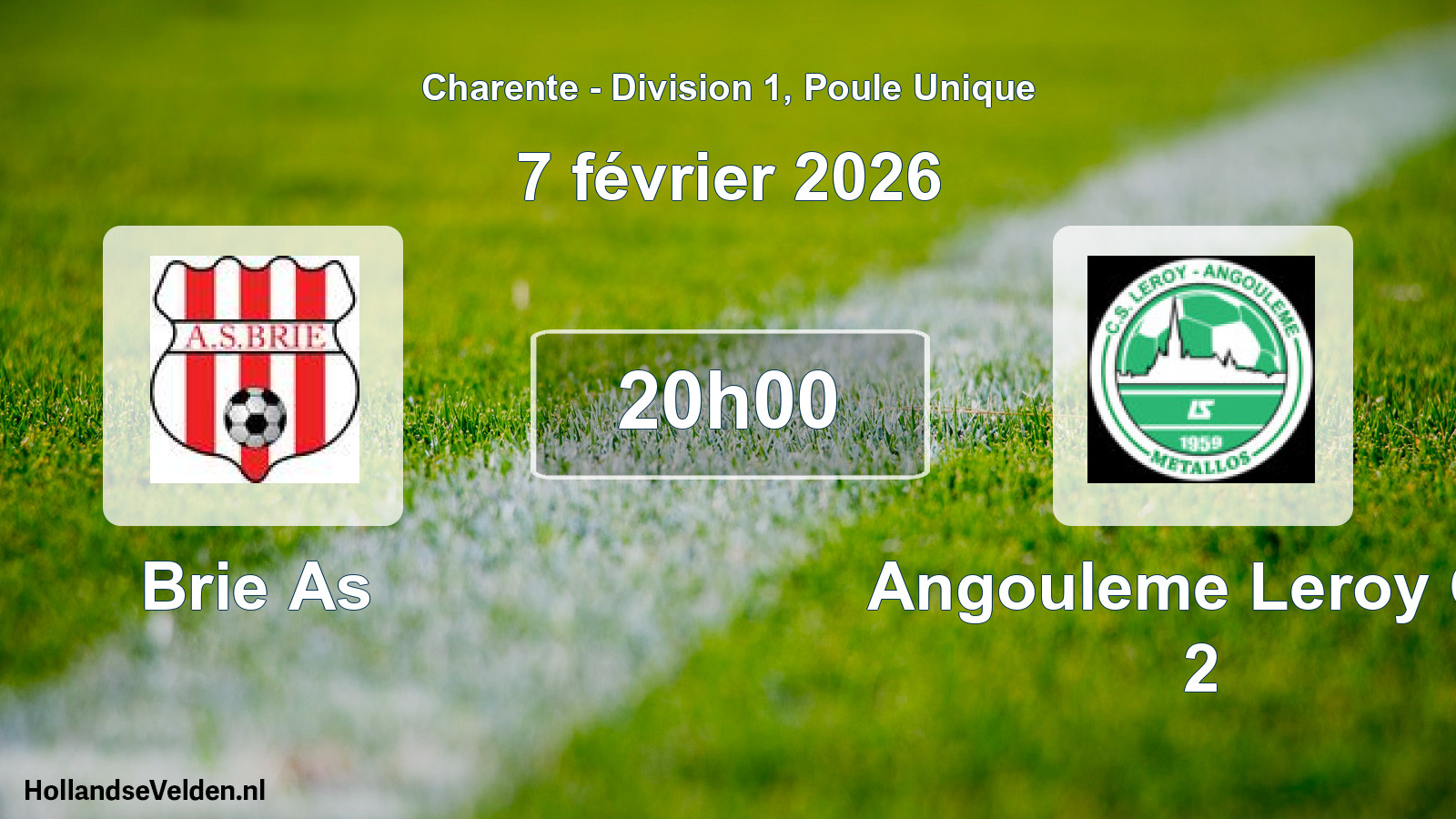 Geplande wedstrijd: Brie As - Angouleme Leroy Cs 2 (7 februari 2026)